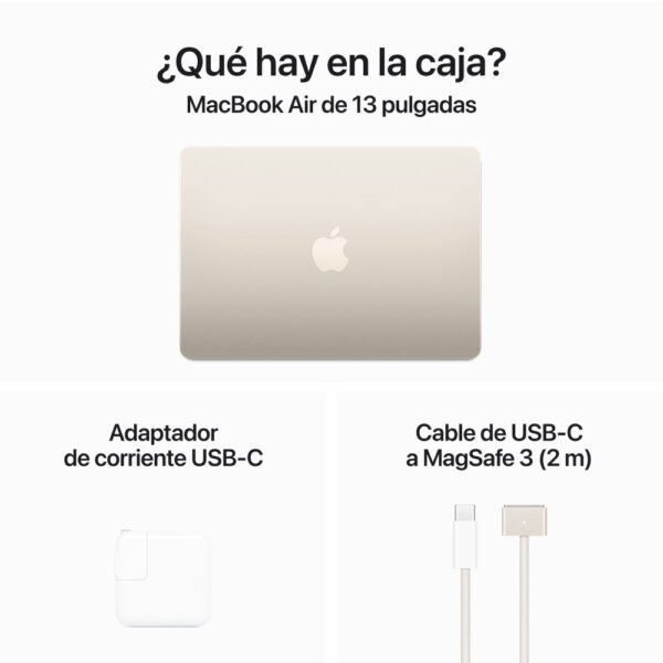 MacBook Air 13" Chip M3 16GB 256GB 30W Blanco estrella