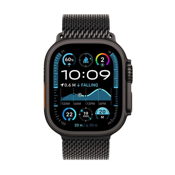 Apple Watch Ultra 2 49 mm Titanio Negro Milanese Loop Negro (Medium)