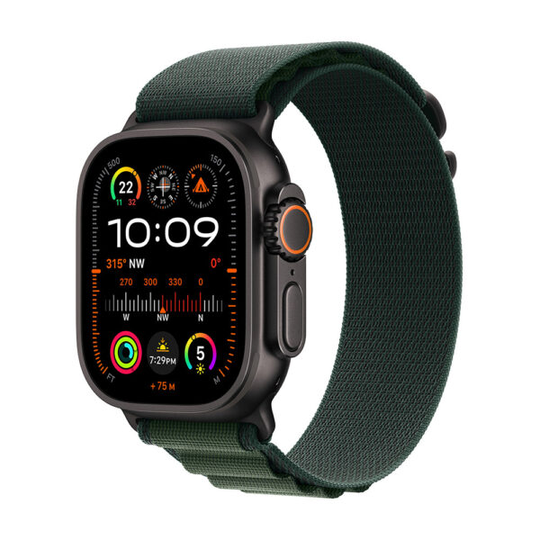 Apple Watch Ultra 2 49 mm Titanio Negro Alpine Loop Verde Oscuro (Small)