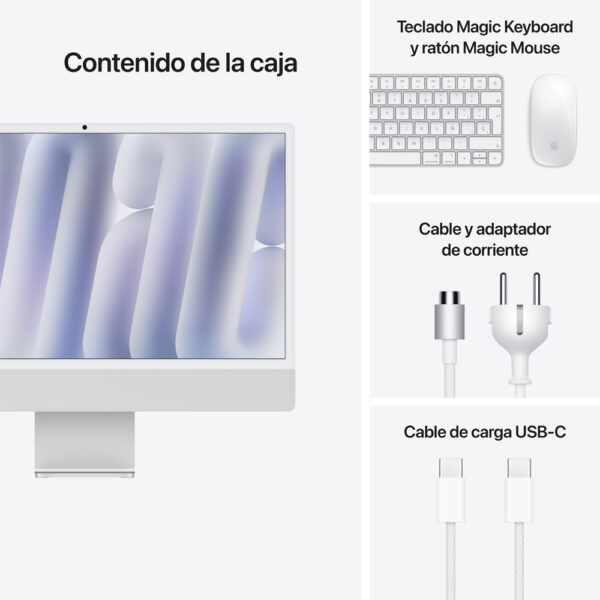 iMac 24" Chip M4 16GB 256GB GPU 8 N Plata